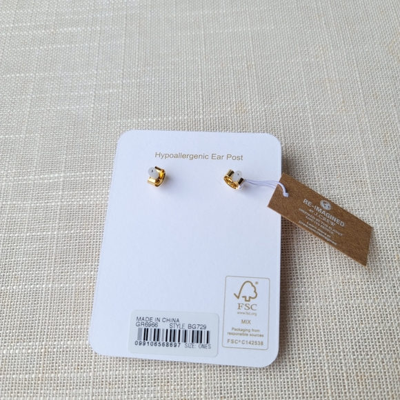 New! J. Crew Semi Precious Stone and Pearl pave earrings NWT - Picture 3 of 5